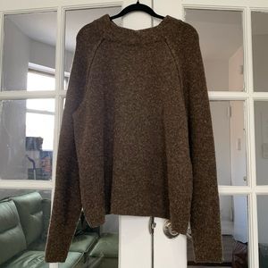 Free People Bubble Crew Neck Pullover in Brown size M